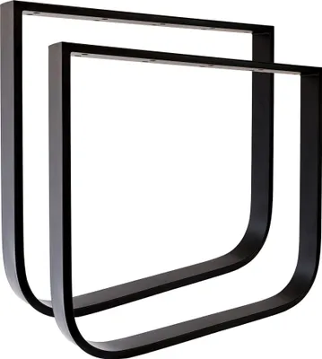 Immagine prodotto di Natural Goods Berlin, gambe per tavolo O-FORM, gambe per tavolo in metallo, struttura per tavolo, guide per mobili regolabili in altezza, rotonde, resistenti, per esterni, modello a U, nero, 2 pezzi