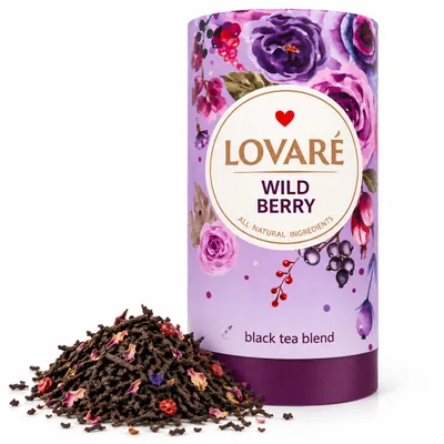 Produktbild von LOVARÉ Wild Berry Schwarzer Ceylon Tee mit Beeren Waldbeeren-Aroma 80 g