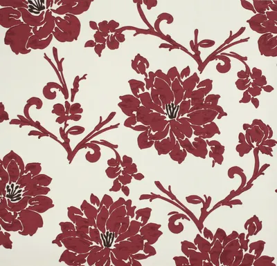 Produktbild von Livingwalls Vliestapete Flock Beige Creme Rot Floral Blumen 255655