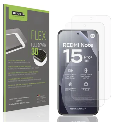 Image de 2x Full Cover mat Film pour Xiaomi Redmi Note 15 Pro Plus Film de protection ecrán