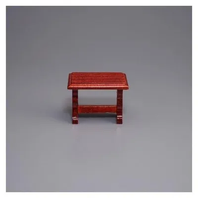 Image de Petite table d'appoint de cuisine en bois marron pour maison de poupées