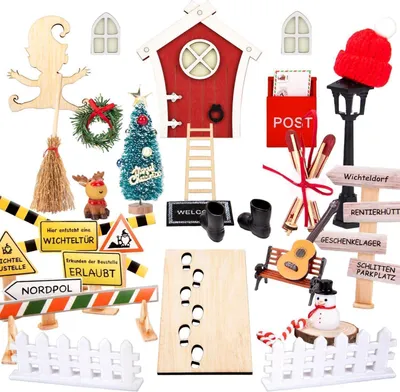 Obrázok produktu pre Secret Santa Door Set 35PCS Secret Santa Príslušenstvo Dievča Chlapec Vianočné dekorácie Novinky