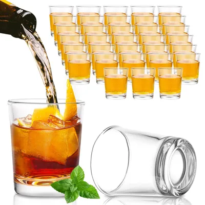 36 Shotgläser 2,5 cl, transparent, Glas, für Likör & Wodka