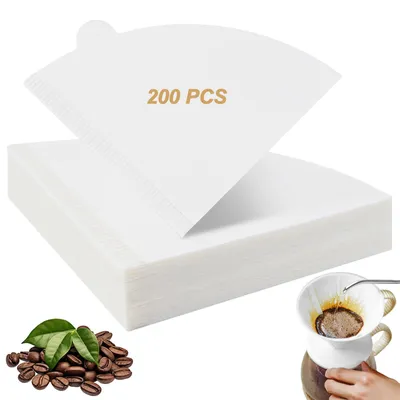 Kaffeefilter Größe 1, 200 Stück, V-Kegel, ungebleicht, 1-2 Tassen