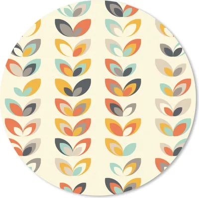 Produktbild von MuchoWow® Mauspad Mousepad Blätter - 50er Jahre - Muster 40x40 cm - Mousepads - Maus Mat - Pad - Mausunterlage - Schreibtisch Accessoires