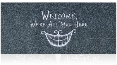 Image de Paillasson "Bienvenue, nous sommes tous un peu fous ici" - Gris - 45 x 120 cm