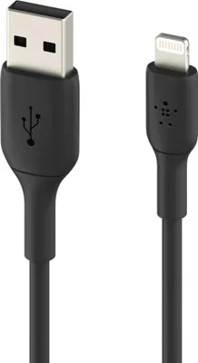 Produktbild von Belkin CAA001BT2MBK, 2 m, Lightning, USB A, Männlich, Männlich, Schwarz