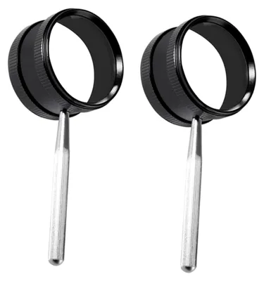Produktbild von 2 Handlupen aus Metall mit 35-facher Vergrößerung, 50 mm Optik für Schmuckidentifikation, kompakt und kratzfester Griff, Leselupe für Senioren