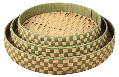 Image de Ensemble de 3 bols décoratifs ronds en jute