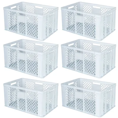 Produktbild von 6 Bäckerkisten / Eurobehälter, LxBxH 600x400x320 mm, weiß, lebensmittelecht
