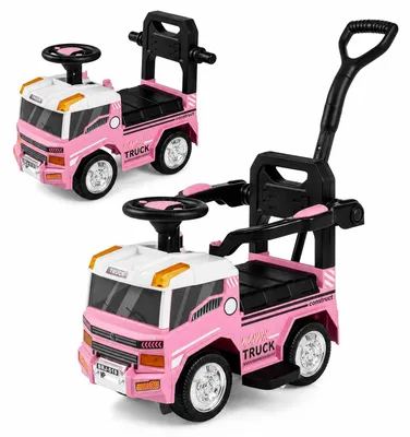 Produktbild von COSTWAY 3 in 1 Rutschauto mit Schiebestange für Kinder 3-5 Jahren, Rutschfahrzeug mit Lenkrad, abnehmbaren Fußablage, Kippschutz & Stauraum, bis 20 kg