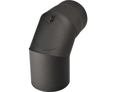Obrázek produktu pro Koleno kouřové 145/90 mm s otvorem černé silnostěnné