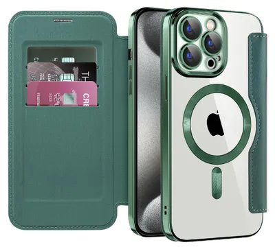 Produktbild von Techsuit - SmartMag Book Hülle für iPhone 15 Pro Max - grün