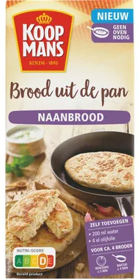 Obrázok produktu pre Chlieb Koopmans Naan 400 g – Čerstvý, mäkký chlieb na namáčanie a polevy