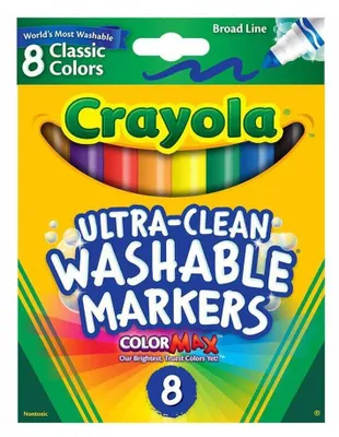 Obrázok produktu pre Crayola | Popisovač pre deti - 8 farieb - zmývateľný - plstené perá - výtvarné potreby
