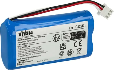 Produktbild von vhbw Akku kompatibel mit Bang & Olufsen 1140026, 11400 Lautsprecher Boxen Speaker (3400 mAh, 7,4 V, Li-Ion)