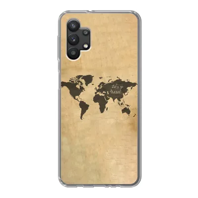 Produktbild von MuchoWow® Handyhülle Schutzhülle Hülle für Samsung Galaxy A32 5G Weltkarte - Schwarz - Sprichwörter Silikon Softcase Handy Hülle - Softcase