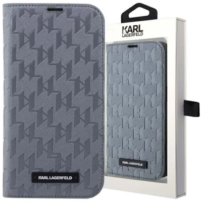 Produktbild von Karl Lagerfeld KLBKP14XSAKLHPG iPhone 14 Pro Max 6,7  Bücherregal Silber/Silber Saffiano Monogram Handyhülle