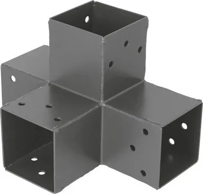 Produktbild von Steckverbinder Verlängerung 90°, 4 Enden, anthrazit, 71x71 mm, Typ H