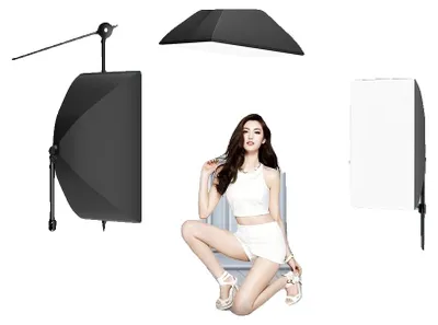 Produktbild von Fotografie Beleuchtungsset, verstellbares Lichtstativ, vielseitige Lampenkompatibilität, 3 Drei Farbige Glühbirne