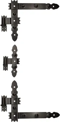 Produktbild von KOTARBAU® Winkelband 400 x 300mm 3 tlg. Kloben Mittelband Kreuzband Fensterladenband Winkelscharnier Türband Torband Pulverbeschichtet Fensterband