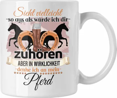 Produktbild von Trendation - Reiterin Geschenk Tasse Pferde Liebhaber Geschenkidee Lustiger Spruch (Weiß)
