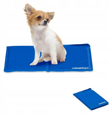 Produktbild von Relaxdays Kühlmatte für Hunde & Katzen, S, Blau, 40x30cm