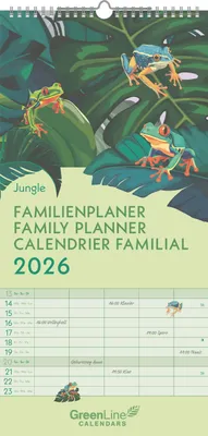 Produktbild von GreenLine Jungle 2026 Familienplaner - Wandkalender - Familien-Kalender - 22x45
