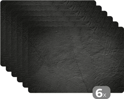 Produktbild von KitchenYeah® Platzsets 6er Set Tischset abwaschbar Platzdecken 45x30 cm Konkreter Druck - Industriell - Schwarz - Tischmatte Platzmatte Untersetzer rutschfest und Hitzebeständig - Placemat - Tischunt