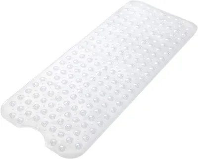 Obrázek produktu pro Ibenzoa® Antibakteriální, hypoalergenní protiskluzová podložka do koupelny, průhledná, 100 x 40 cm – 200 přísavek, odolná proti plísním a vhodná pro praní v pračce, pro sprchu i vanu