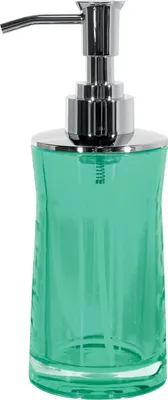 Zdjęcie produktu dla Dozownik mydła Spirella "Sydney" | z pompką ze stali nierdzewnej | dozownik mydła w płynie | akrylowy | 200ml | trwały i wytrzymały | zielony przezroczysty