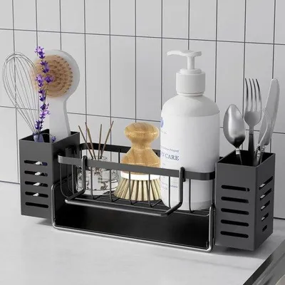Produktbild von Famanu Gootsteenorganizer mit selbstentleerendem Abtropfbecken - Edelstahl