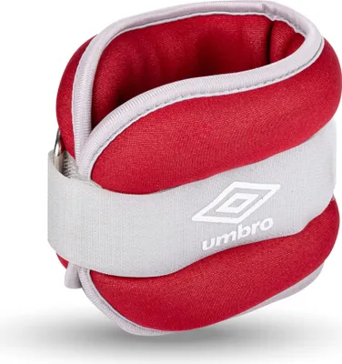 Zdjęcie produktu dla Obciążniki na nadgarstki i kostki Umbro Umbro - 2 sztuki 1000Gr - Regulowane na rzep - Wygodne dopasowanie - Szary/Czerwony