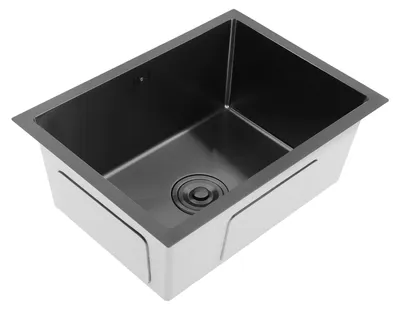 Produktbild von Einbauspüle Küche - Spülbecken 1 Becken - Edelstahl 304 - Rechteckig - Mit Wasserhahn - 55 x 40 cm Schwarz