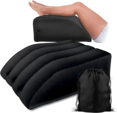 Produktbild von Venenkissen, Ergo Keilkissen & Venen-Kissen zum Schlafen und Rückenentlasten, Beinstützkissen zur Linderung von Schmerzen und Heilung, Schwarz
