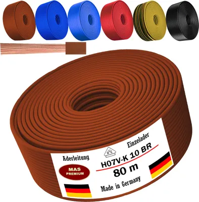 Produktbild von 80m Aderleitung H07 V-K BR 1x10 mm² Braun Einzelader flexibel