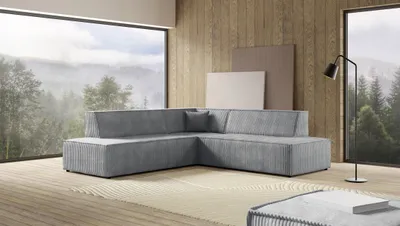 Produktbild von Masseno Ecksofa TESSO II L-S mit Schlaffunktion L-Form, Sofa mit Bettkasten, Wohnzimmersofa, Couch, Soffa, Bettsofa, Couchgarnitur- Grau, TILIA 86