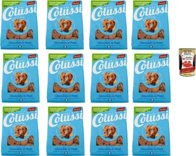 Produktbild von Colussi Biscotti con Cioccolato in Pezzi , Kekse mit Schokolade in Stücken, Biscuits 12x 500 g + Italian Gourmet polpa 400g