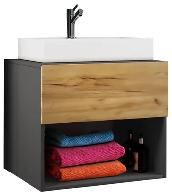 Immagine prodotto di 2pcs Lavabo lavabo / lavabo larghezza 60 cm / set di mobili da bagno / mobile da bagno in Vetroceramica Lendas ll