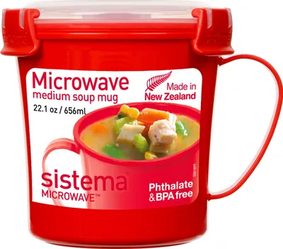 Produktbild von sistema Mikrowellen-Suppentasse mit Ventil 656 ml rot