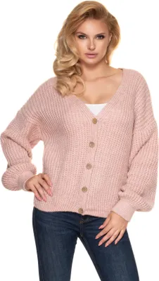 Produktbild von PeeKaBoo Damen kurz Übergröße Strickjacke Sarkad Hell-Pink Universal-