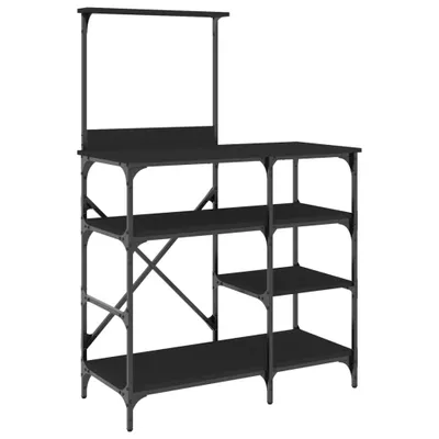 Produktbild von vidaXL Bäckerregal Schwarz 90x40x132 cm Holzwerkstoff und Metall