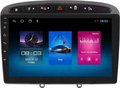 Immagine prodotto di Autoradio con Bluetooth e CarPlay per Peugeot 308/308SW/408 (2012-2020) – Compatibile con Apple e Android – Stereo – Sistema di navigazione – 1 GB/16 GB