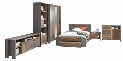 Produktbild von Jugendzimmer CLIF Komplettset 7-tlg. Optik: Old Wood Vintage von Forte