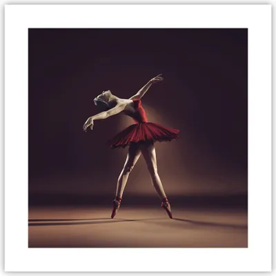 Produktbild von Poster - Poster ohne Rahmen - Ballerina Rot Kleid - 40x40 cm - Wand Bild - Wanddeko - Wandbilder - Kunstposter - Wandposter - Bilder - Kunstdruck - Wanddekoration - Wandbild - P2XAC40x40-4336