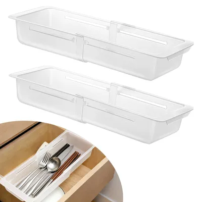 Schubladen-Organizer-Set, 2er-Pack, verstellbar 31,5–45 cm