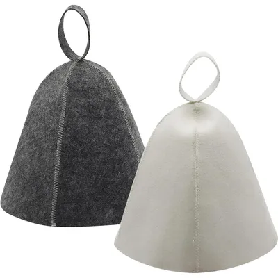 Immagine prodotto di Cappelli per sauna in feltro, confezione da 2, grigio e bianco, da uomo e da donna