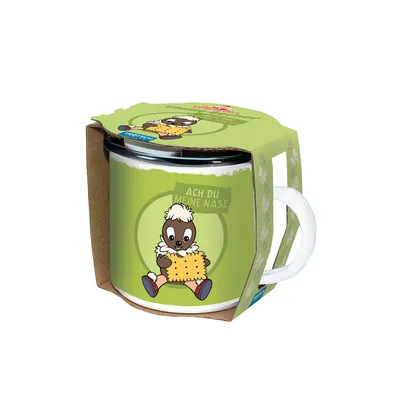 Produktbild von Unser Sandmännchen Emaille-Becher Ach du meine Nase