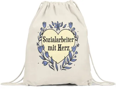 Produktbild von Sozialarbeiter mit Herz Turnbeutel Gymsack  Geschenkidee Zum Danke Sagen Bester Sozialarbeiter