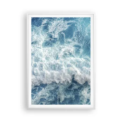 Produktbild von Gerahmtes Poster - Weißer Rahmen - Meer Welle Ozean - 70x100 cm - Wand Bild - Wanddeko - Wandbilder - Kunstposter - Wandposter - Bilderrahmen - Bilder - Kunstdruck - Wandbild - P2WPA70x100-4067
